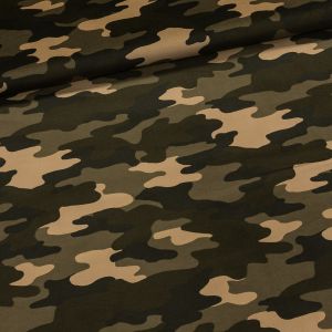 Manšestr bavlněný KORD, ARMY 21830 khaki maskáčový vzor, š.140cm (látka v metráži)