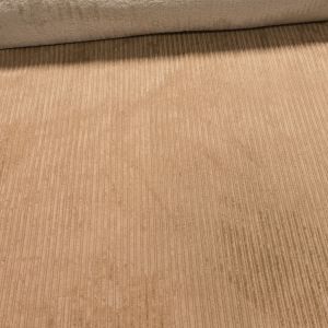 Manšestr polyesterový / plášťovka 8025 1652, jednobarevný béžový, zateplený s kožíškem, š.150cm (látka v metráži)