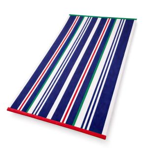 Plážová osuška JET SET STRIPES MODRÁ, proužkovaná, froté, 90x170cm