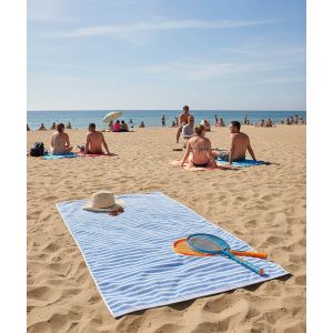 Plážová osuška MARINE MODRÁ, proužkovaná, froté, 90x170cm