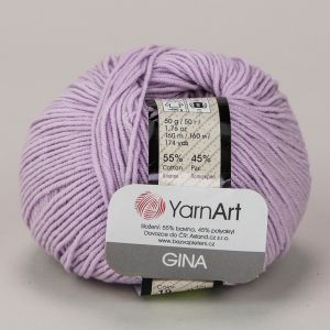 Pletací / háčkovací příze YarnArt GINA / JEANS 19  světle fialová, jednobarevná, 50g/160m