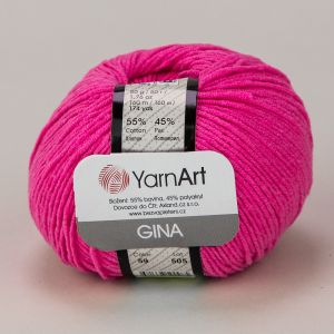 Pletací / háčkovací příze YarnArt GINA / JEANS 59  neonově růžová, jednobarevná, 50g/160m