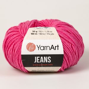 Pletací / háčkovací příze YarnArt GINA / JEANS 42 růžová, jednobarevná, 50g/160m