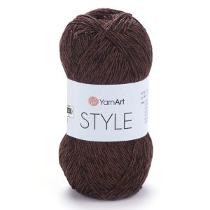 Pletací / háčkovací příze YarnArt STYLE  672 hnědá, jednobarevná, viskózová, 50g/185m
