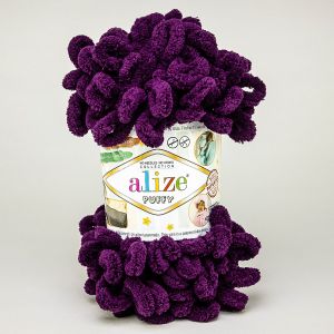 Pletací příze Alize PUFFY 111 tmavě fialová, efektní, 100g/9,2m
