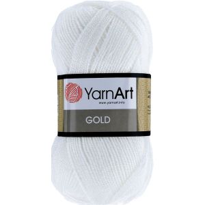 Pletací příze YarnArt GOLD 9051 bílá, efektní, 100g/400m