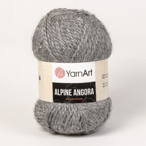 Pletací příze YarnArt ALPINE ANGORA 335 středně šedá, efektní, 150g/150m