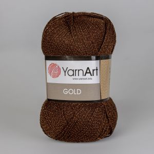 Pletací příze YarnArt GOLD 9032 tmavě hnědá, efektní, 100g/400m