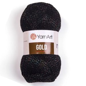 Pletací příze YarnArt GOLD 9034 černá, efektní, 100g/400m