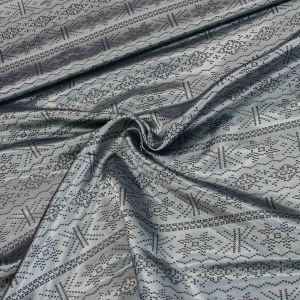 Podšívka viskózová / acetát černo-šedá vzorovaná, š.140cm (látka v metráži)