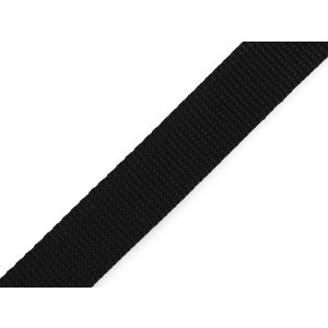 Popruh polypropylenový (batohový) 7001 černý,  šíře 2,5 cm (popruh v metráži)
