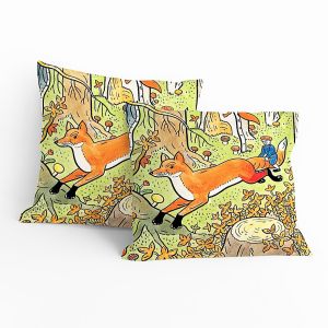 Dětský polštářek JOSEF LADA BUDULÍNEK, zelený, 40x40cm