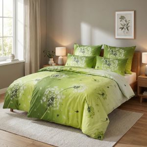 Povlečení KAROLINE 002 chmýří pampelišky, zelené, bavlna hladká, 140x200cm + 70x90cm