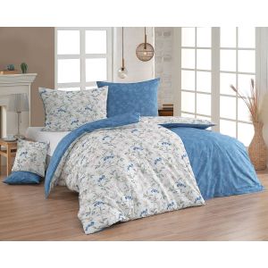 Povlečení Matějovský DAISY, květinový vzor, modré, bavlna hladká, digitál (více rozměrů)