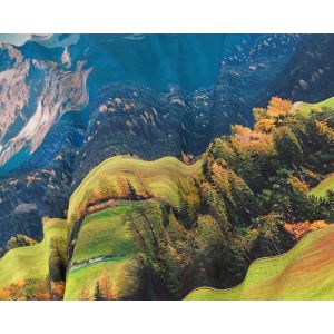 Povlečení Matějovský HORY, zelené, bavlna hladká, digitál (více rozměrů)