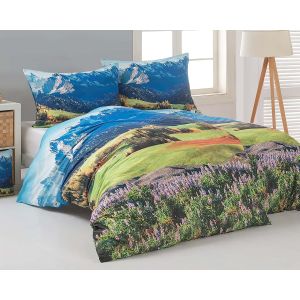 Povlečení Matějovský HORY, zelené, bavlna hladká, digitál (více rozměrů)