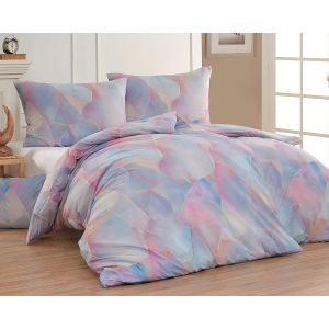 Povlečení Matějovský NOEMI, geometrický vzor, modro-růžové, bavlna hladká, digitál (více rozměrů)