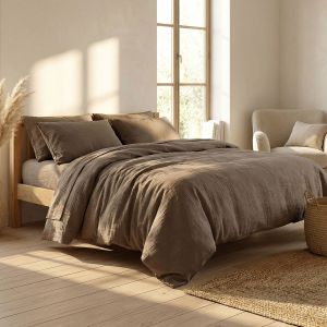 Povlečení Prem MUŠELÍN PREMIUM HNĚDÁ POPELAVÁ, jednobarevné, hnědé, mušelín, 140x200cm + 70x90cm