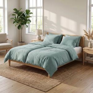 Povlečení Prem MUŠELÍN PREMIUM ŠALVĚJOVĚ ZELENÁ, jednobarevné, mušelín, 140x200cm + 70x90cm