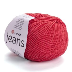 Pletací / háčkovací příze YarnArt JEANS 26  červená, jednobarevná, 50g/160m