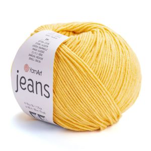 Pletací / háčkovací příze YarnArt JEANS 35 žlutá, jednobarevná, 50g/160m