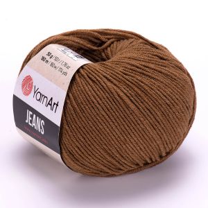 Pletací / háčkovací příze YarnArt JEANS 40 hnědá, jednobarevná, 50g/160m