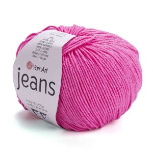 Pletací / háčkovací příze YarnArt JEANS 42 růžová, jednobarevná, 50g/160m