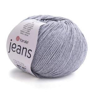 Pletací / háčkovací příze YarnArt JEANS 46 středně šedá, jednobarevná, 50g/160m