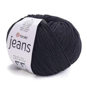 Pletací / háčkovací příze YarnArt JEANS 53  černá, jednobarevná, 50g/160m