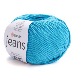 Pletací / háčkovací příze YarnArt JEANS 55  tyrkysová, jednobarevná, 50g/160m