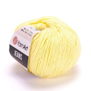 Pletací / háčkovací příze YarnArt JEANS 67  světle žlutá, jednobarevná, 50g/160m