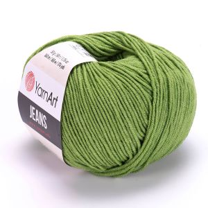 Pletací / háčkovací příze YarnArt JEANS 69 zelená, jednobarevná, 50g/160m