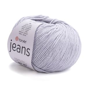 Pletací / háčkovací příze YarnArt JEANS 80 světle šedá, jednobarevná, 50g/160m