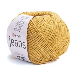 Pletací / háčkovací příze YarnArt JEANS 84 hořčicová, jednobarevná, 50g/160m