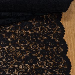 Šatovka / krajka LILI 6 elastická, černá, š.150cm (látka v metráži)