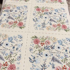 Směsové plátno / panel MODRÉ KVĚTINY 48 x 48cm