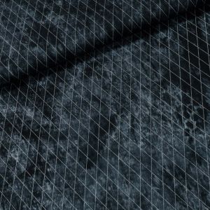 Směsový úplet N10207/69, bílé kosokáro na šedém mramoru, š.145cm (látka v metráži)