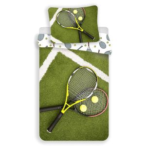 Sportovní povlečení TENIS, fototisk, zelené, bavlna hladká, 140x200cm + 70x90cm 