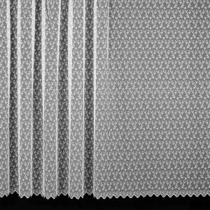 Tylová záclona 564, vyšívané květinky, bílá (více výšek, v metráži)