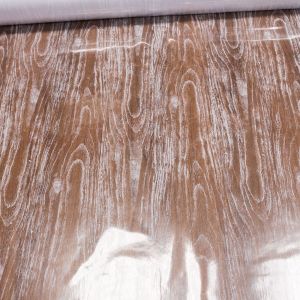 Ubrus PVC průhledný 3F1/15, vzor dřeva, š.140cm (metráž)