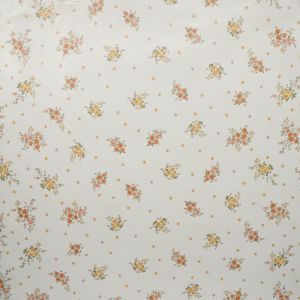 Ubrus PVC s textilním podkladem 1287-2, oranžové květinky na béžové, š.140cm (metráž)