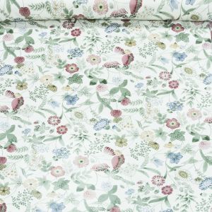 Ubrus PVC s textilním podkladem 5M3/02, jarní zahrada, vínovo-zelená, š.140cm (metráž)