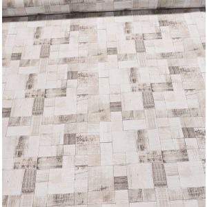 Ubrus PVC s textilním podkladem 6744410 dřevěná mozaika, béžová, š.140cm (metráž)