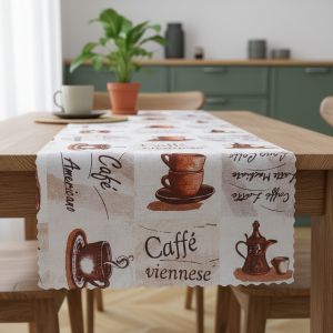 Ubrusovina / štola teflonová úprava, CAFÉ, káva béžová, š.38cm (metráž)