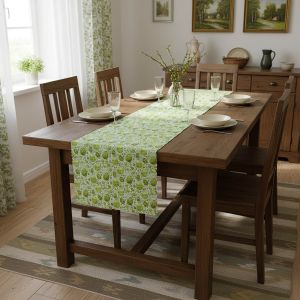 Ubrusovina / štola teflonová úprava, VELIKONOCE, zelené kraslice, š.38cm (metráž)