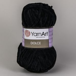 Pletací příze YarnArt DOLCE 742 černá, efektní, 100g/120m