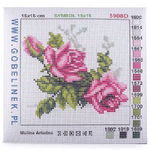Vyšívací předloha, obrázek na vyšívání 020860/9, růžové růže, 15x15cm