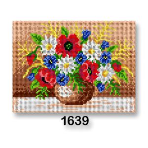 Vyšívací předloha, obrázek na vyšívání 70246/1639, květiny 5, červená, 18x24cm
