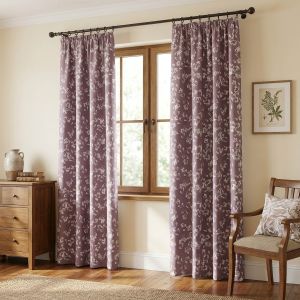 Zatemňovací / termoizolační závěs, blackout 10182-3, bílý vzor na pudrově fialové, šířka 150cm (látka v metráži)