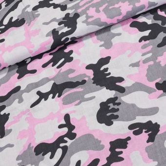 Bavlněné plátno 403004 růžový maskáčový vzor, š.150cm (látka v metráži)